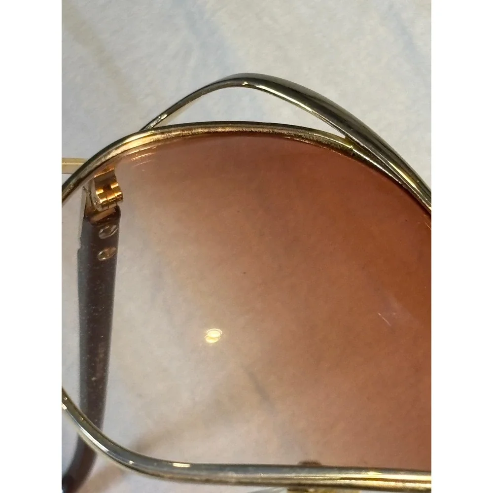 Vintage 80s Butterfly Sunglasses Gold Tone Metal Brown Gradient Lens Women
